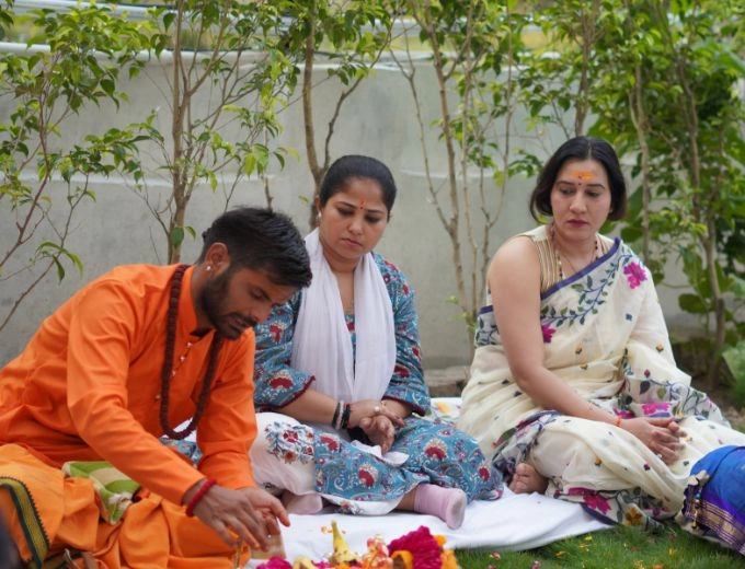 Yoga students at Veda Yoga Ashram